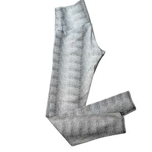 Onzie Flow Womens High Rise Leggings Snakeskin Print Gray Black White XS Active